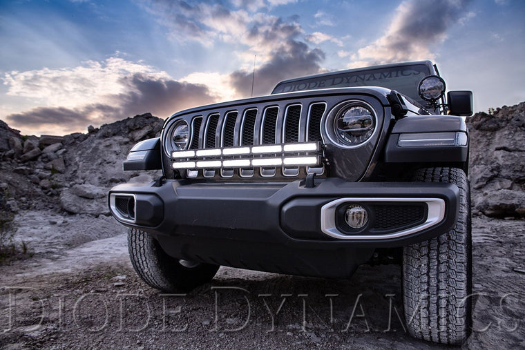 DIODE DYNAMICS Front Bumper LED Light Bar Bracket Kit for 18-up Jeep Wrangler JL & Gladiator JT