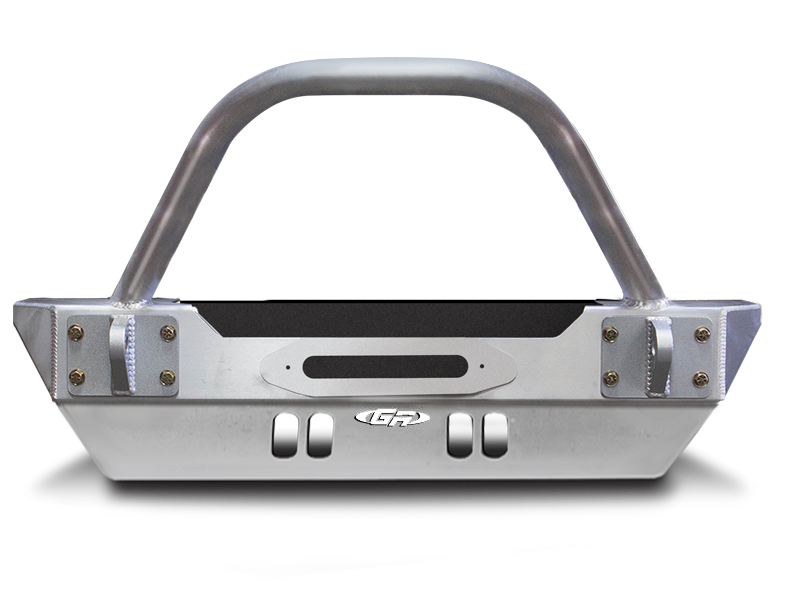 GENRIGHT OFFROAD Fortec Stubby Front Bumper with 2" Winch Guard, Aluminum for 07-18 Jeep Wrangler JK & JK Unlimited