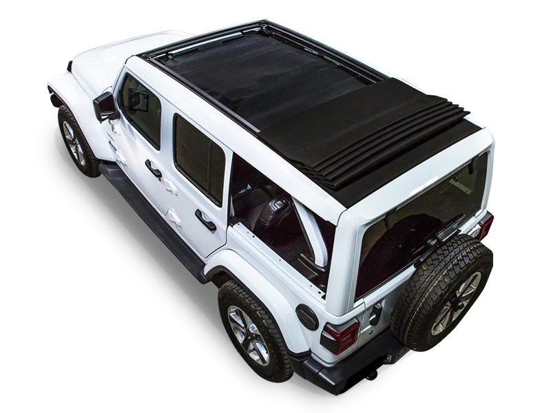 SPIDERWEBSHADE Power Top Shade, 4-Door Only, Black for 18-up Jeep Wrangler JL Unlimited