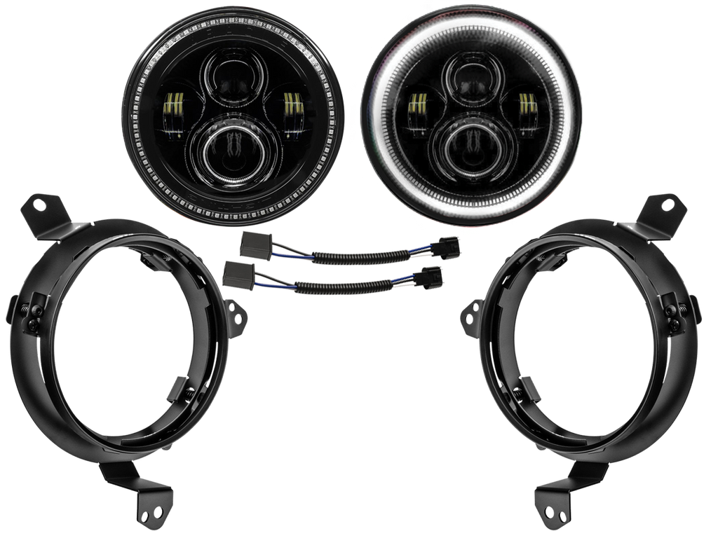 ORACLE 7" HIGH POWERED LED HEADLIGHTS (PAIR) - Black Bezel for 18-up Jeep Wrangler JL & 20-up Gladiator JT
