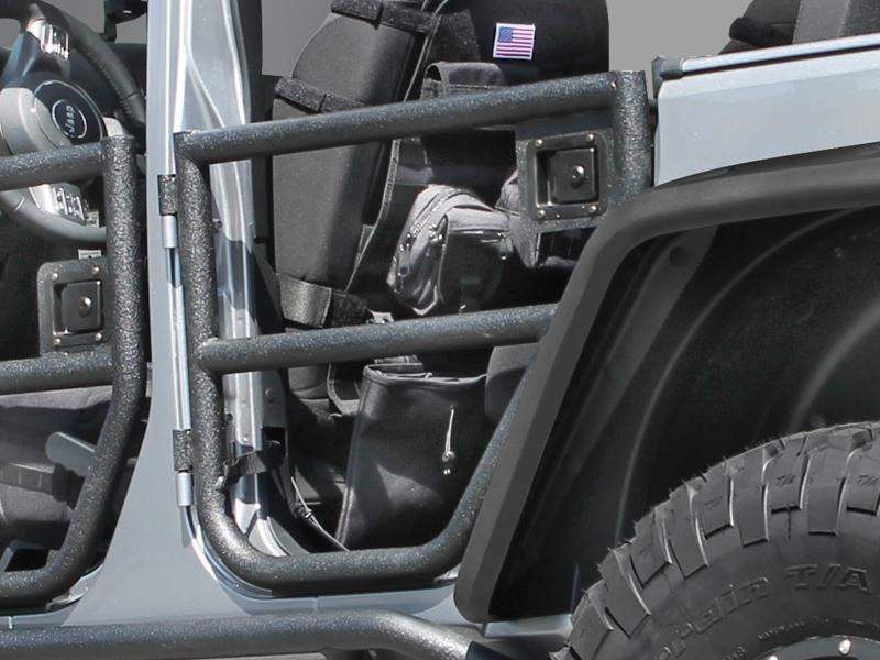RUGGED RIDGE Front Tube Door Set in Textured Black for 07-18 Jeep Wrangler JK & JK Unlimited