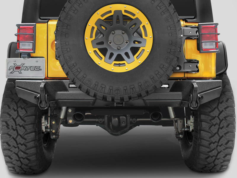 SMITTYBILT XRC GEN 2 Rear Bumper with 2" Receiver Hitch, Textued Black for 07-18 Jeep Wrangler JK & JK Unlimited