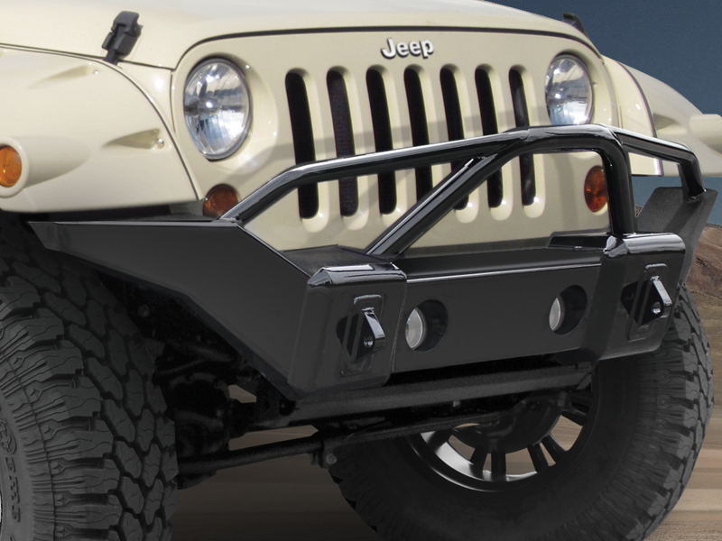 RAMPAGE PRODUCTS Marathon Front Bumper in Textured Black with Grille Guard for 07-18 Jeep Wrangler JK & JK Unlimited