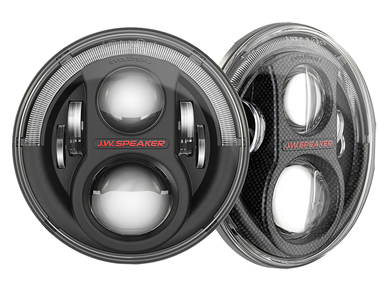 J.W. SPEAKER 7" 8700 Evolution J2-Series LED Headlight Kit, Pair WITH ADAPTER to fit 18-up Jeep Wrangler JL & JL Unlimited