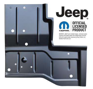 KEY-PARTS Rear Floor Pan, Drivers Side for 76-95 CJ & Jeep Wrangler YJ