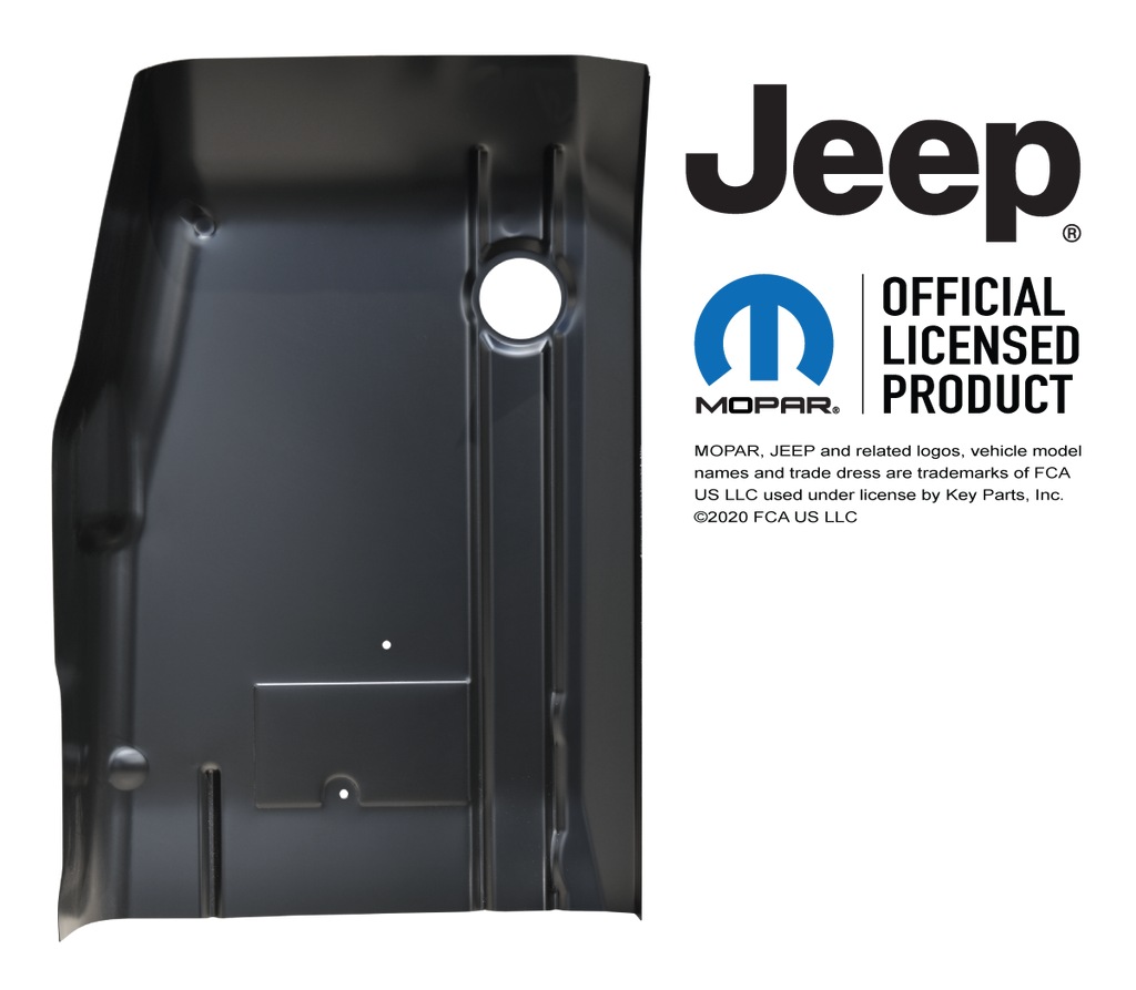 KEY-PARTS Front Cab Floor Pan, Passengers Side for 84-01 Jeep Cherokee XJ