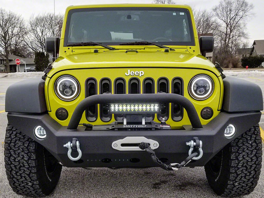BRC Full Width Front Bumper with Center Winch Mount and Center Hoop for 07-18 Jeep Wrangler JK & JK Unlimited