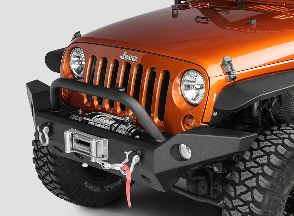 BRC Full Width Front Bumper with Center Winch Mount and Center Hoop for 07-18 Jeep Wrangler JK & JK Unlimited