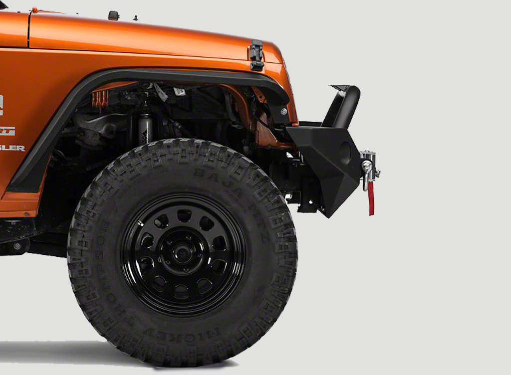 BRC Full Width Front Bumper with Center Winch Mount and Center Hoop for 07-18 Jeep Wrangler JK & JK Unlimited