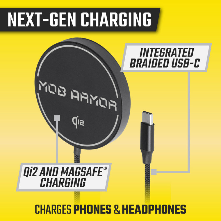 MOB ARMOR Phone Mounting and FLEX Charge 2 Wireless Charger Solution