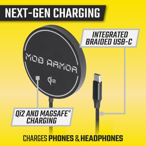 MOB ARMOR Phone Mounting and FLEX Charge 2 Wireless Charger Solution