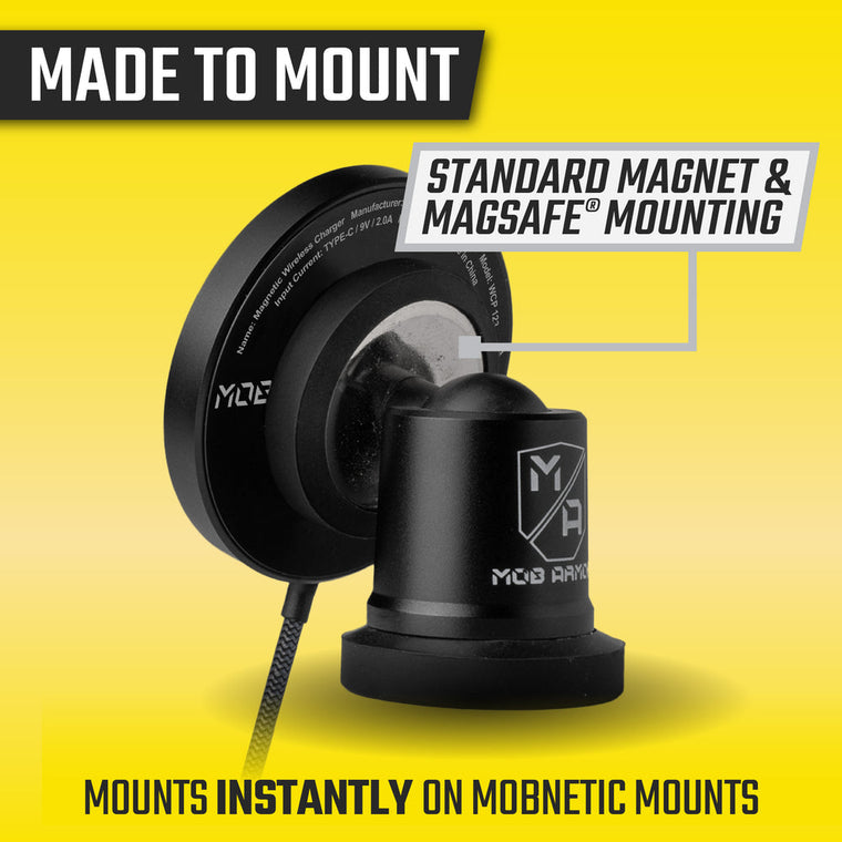 MOB ARMOR Phone Mounting and FLEX Charge 2 Wireless Charger Solution