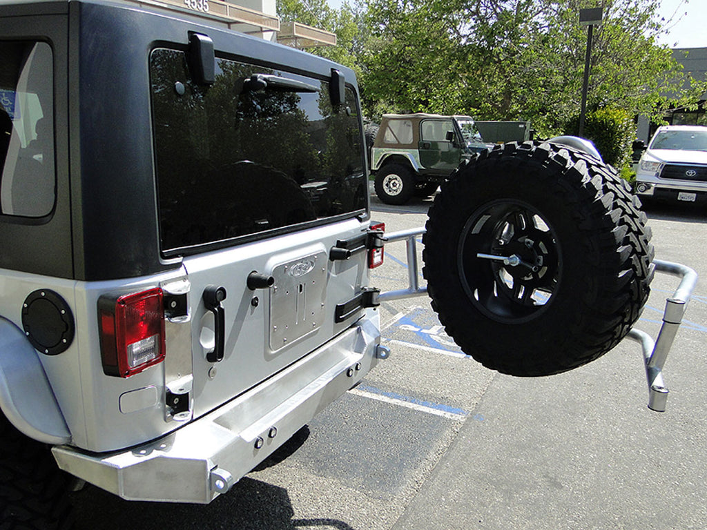 Genright Cargo Rack GENRIGHT OFFROAD Swing Our Tire Carrier, Aluminum for 07-18 Jeep Wrang ...
