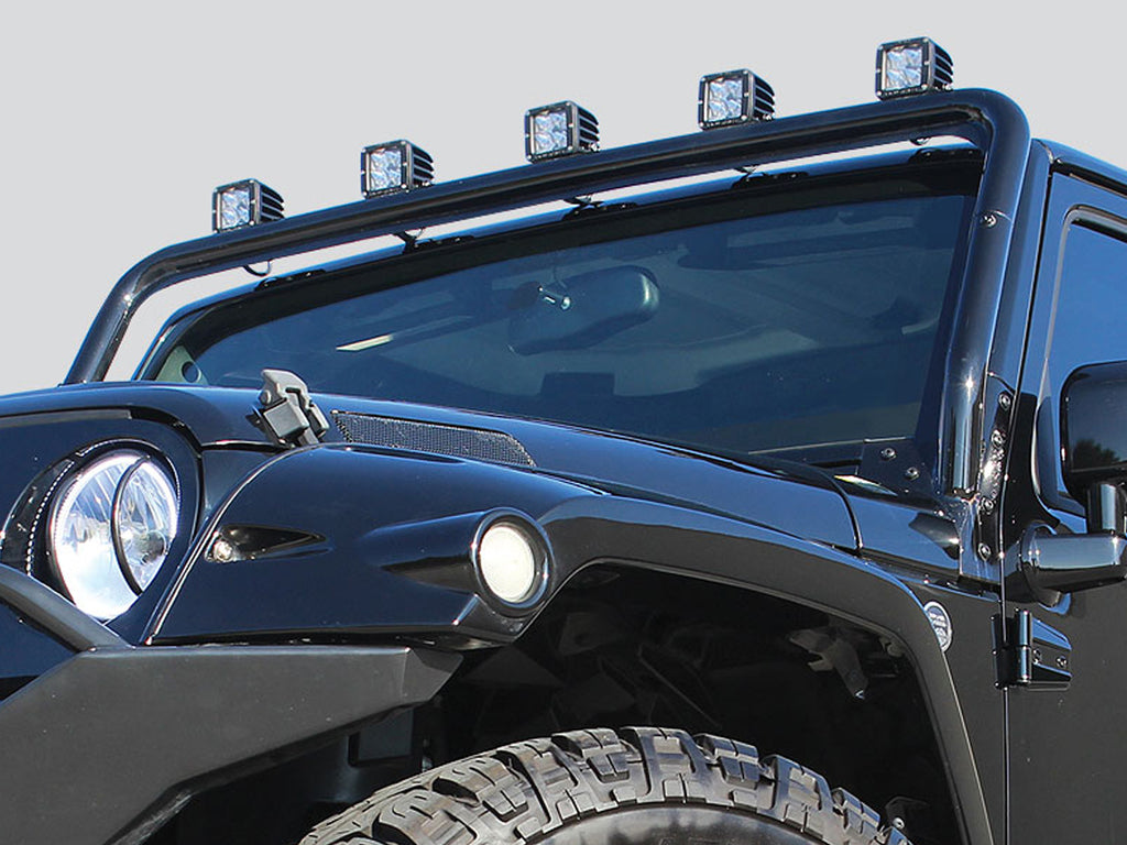 RUGGED RIDGE 5-Light Tab Full Frame Light Bar, Textured Black for 07-18 Jeep Wrangler JK & JK Unlimited