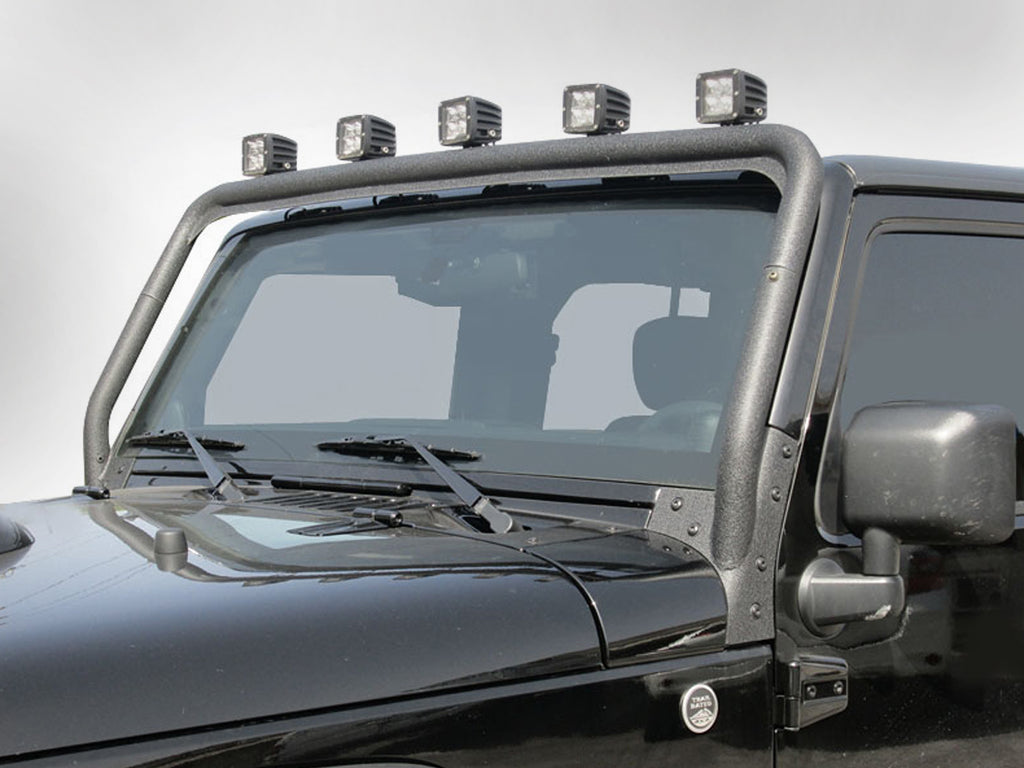 RUGGED RIDGE 5-Light Tab Full Frame Light Bar, Textured Black for 07-18 Jeep Wrangler JK & JK Unlimited