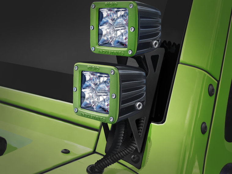 RIGID A-Pillar Mount for Dual D-Series for 07-18 Jeep Wrangler JK & JK Unlimited