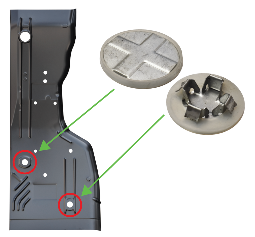 KEY-PARTS 1.5" Steel Floor Plug, With Gasket, Set of 2PCS for 84-01 Jeep Cherokee XJ