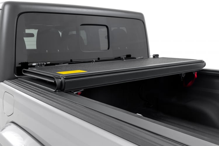 ROUGH COUNTRY Low Profile Hard Folding Tonneau Cover for 20-up Jeep Gladiator JT