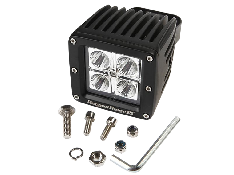RUGGED RIDGE Square LED Driving Lights, 16W, 30,000 hours, 840 Lumens, Each for 3
