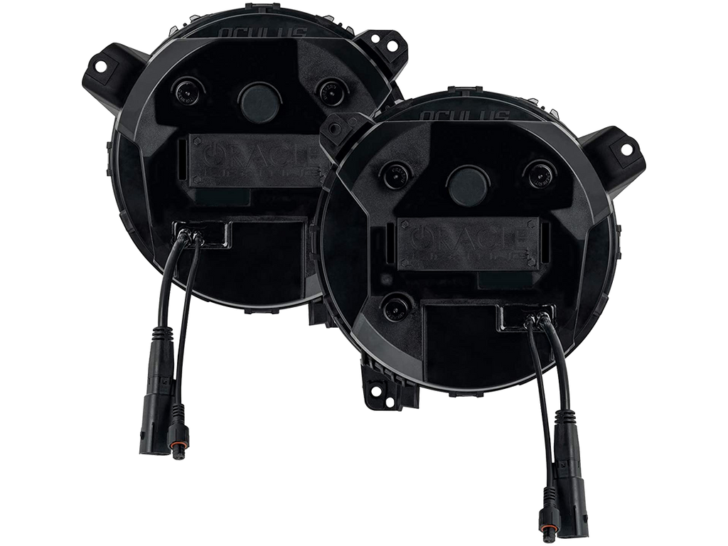 ORACLE Lighting Oculus™ Bi-LED Projector, Matte Black 9" Headlights w/ White Halo Ring (Pair), Matte Black for 18-up Jeep Wrangler JL and 20-up Gladiator JT