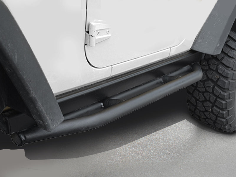 ACE Rock Rails, Pair, Black Textured (will work with Rubicon Rock Rails) for 07-18 Jeep Wrangler JK
