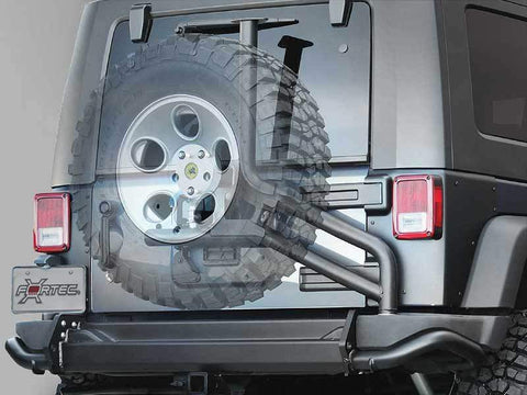 AEV Tire Carrier for AEV or Factory Rear Bumper in Textured Black for 07-18 Jeep Wrangler JK & JK Unlimited