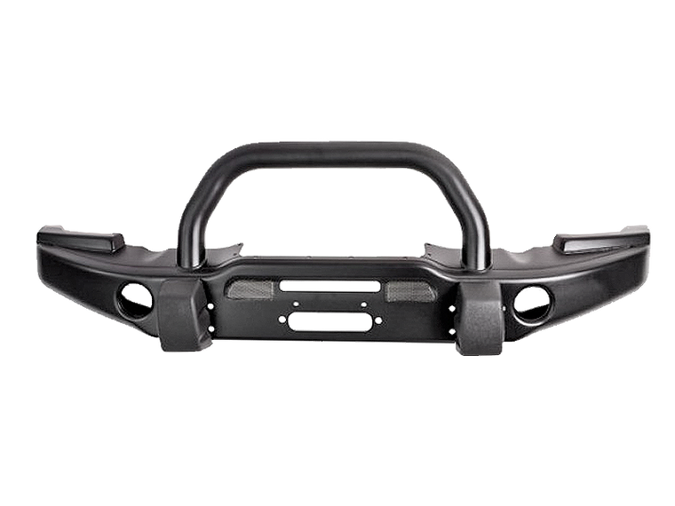 AEV Premium Front Bumper with Center Hoop in Textured Black for 07-18 Jeep Wrangler JK & JK Unlimited