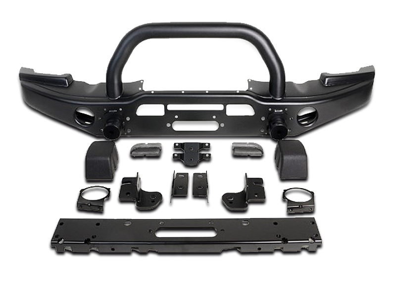 AEV Premium Front Bumper with Center Hoop in Textured Black for 07-18 Jeep Wrangler JK & JK Unlimited