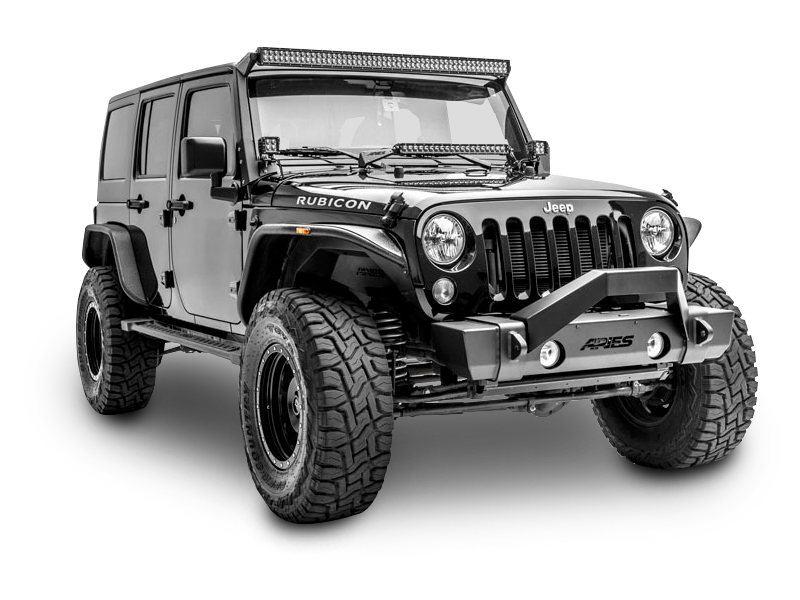 XTREME TRUX Smooth Black Fender Flares – Full Set For 2007-2018 Jeep Wrangler JK/JKU
