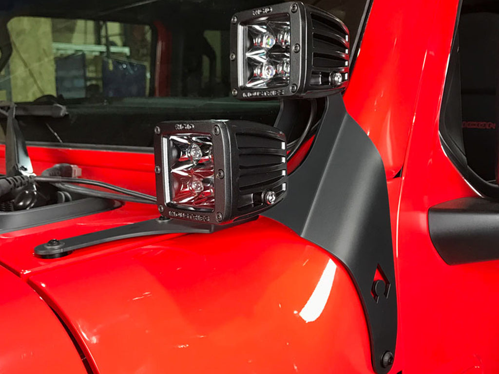 ARTEC Dual LED Cube Light Brackets for 18-up Jeep Wrangler JL & JL Unlimited (Non 4xE)