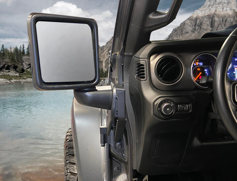 DIE-TECH Off-Road Mirror Brackets for 18-up Jeep Wrangler JL & JL Unlimited and 20-up Gladiator JT