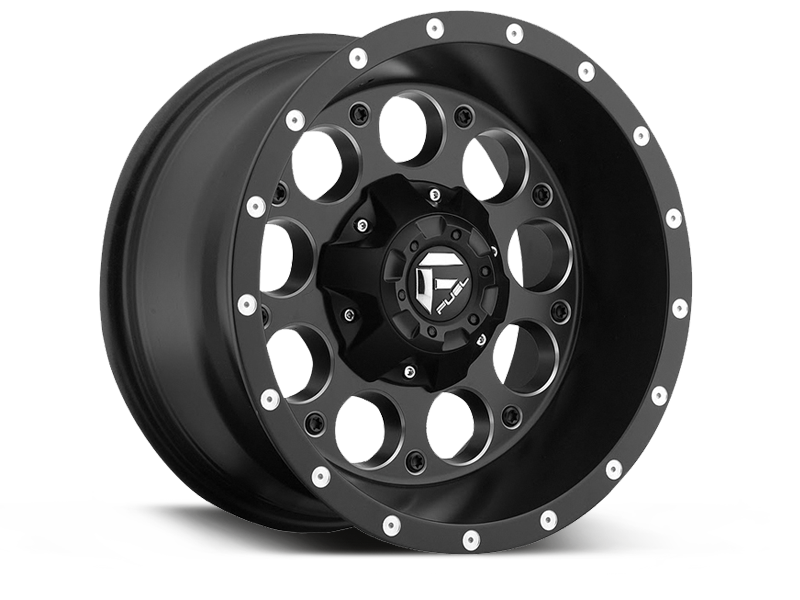 FUEL D525 "REVOLVER" Wheel in Satin Black for 76-06 Jeep CJ & Wrangler YJ, TJ & LJ