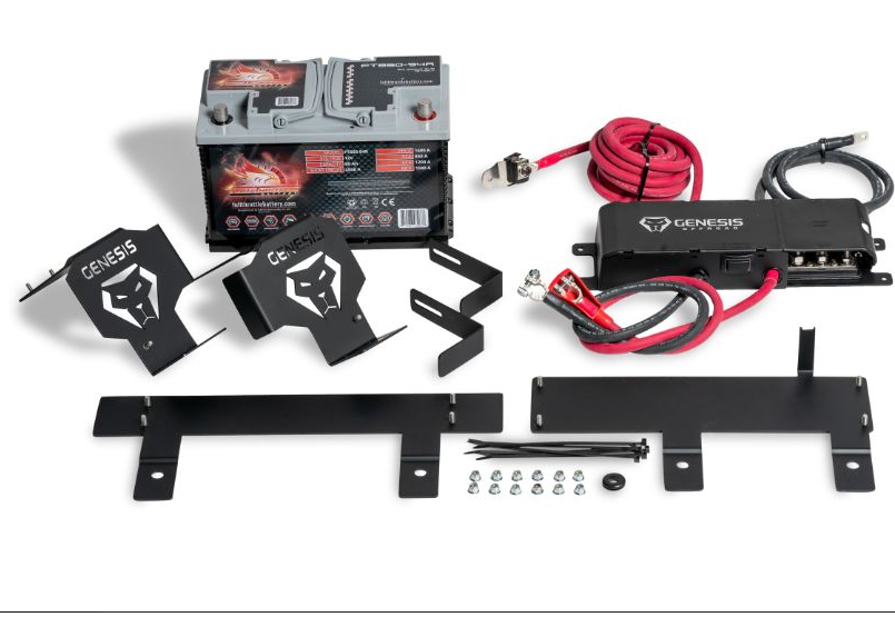 GENESIS OFFROAD Dual Battery Kit for 18-up Jeep Wrangler JL & 20-up Gladiator JT