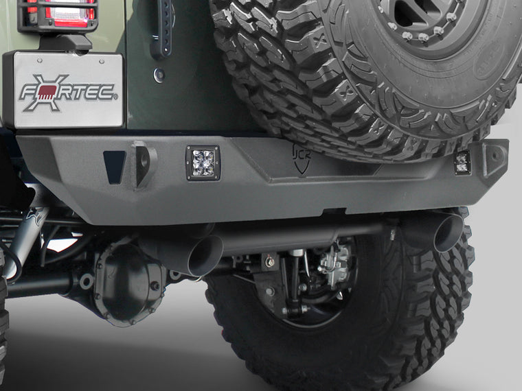 JCR OFFROAD Crusader Rear Mid Width Bumper, Textured Black for 07-18 Jeep Wrangler JK & JK Unlimited