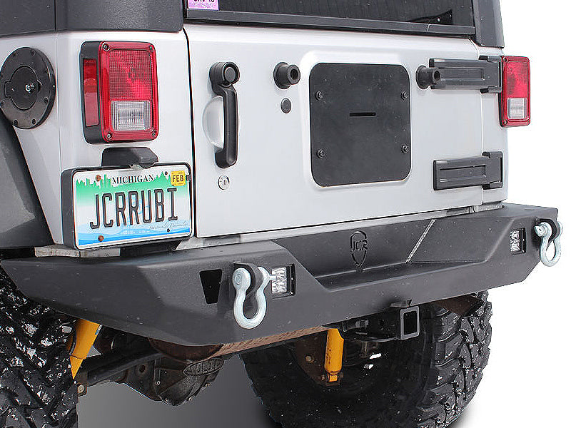 JCR OFFROAD VanGuard Rear Full Width Bumper, Textured Black for 07-18 Jeep Wrangler JK & JK Unlimited