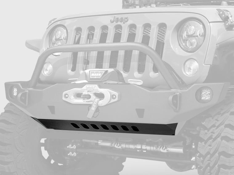 JCR OFFROAD Lower Skid Plate for Vanguard, Crusader, Mauler Front Bumpers, Textured Black for 07-18 Jeep Wrangler JK