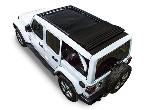 SPIDERWEBSHADE Power Top Shade, 4-Door Only, Black for 18-up Jeep Wrangler JL Unlimited