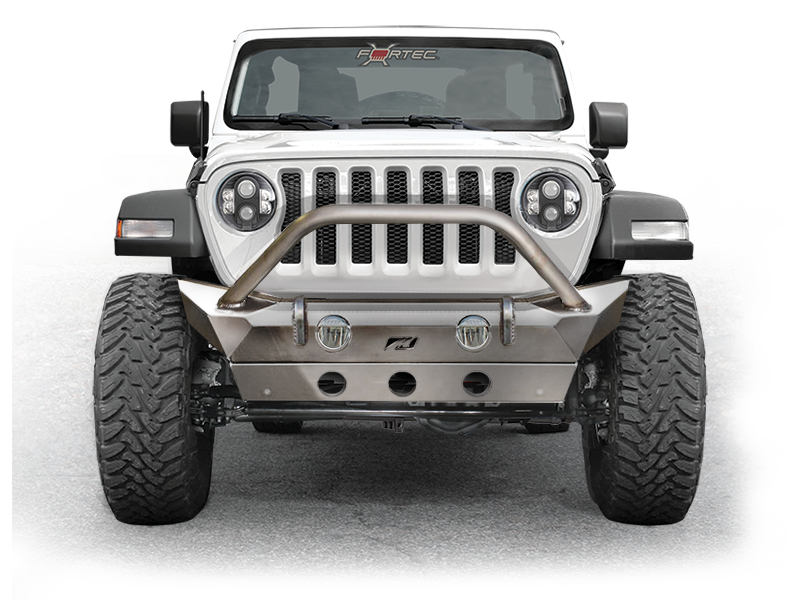 MOTOBILT Front Bumper Hammer Series w/ Fog Light Cut Outs for 18-up Jeep Wrangler JL & 20-up Jeep Gladiator JT