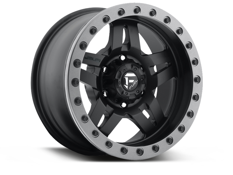 FUEL D557 "ANZA" Wheel in Satin Black with Satin Anthracite Ring for 07-up Jeep Wrangler JK, JL & JT Gladiator