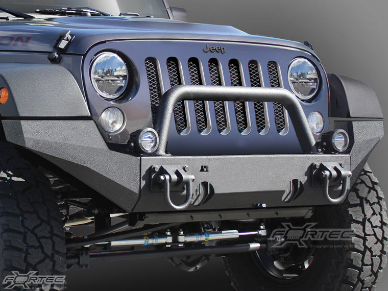 RUGGED RIDGE Front Hoop Over-Rider for XHD Bumper, Textured Black for 07-18 Jeep Wrangler JK & JK Unlimited