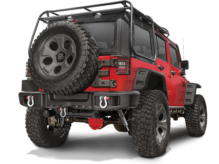 RUGGED RIDGE Spartacus Rear Bumper, Textured Black for 07-18 Jeep Wrangler JK & JK Unlimited