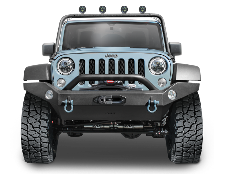 OR-FAB Full Width Front Bumper with Center Winch Mount and Center Hoop for 07-18 Jeep Wrangler JK & JK Unlimited