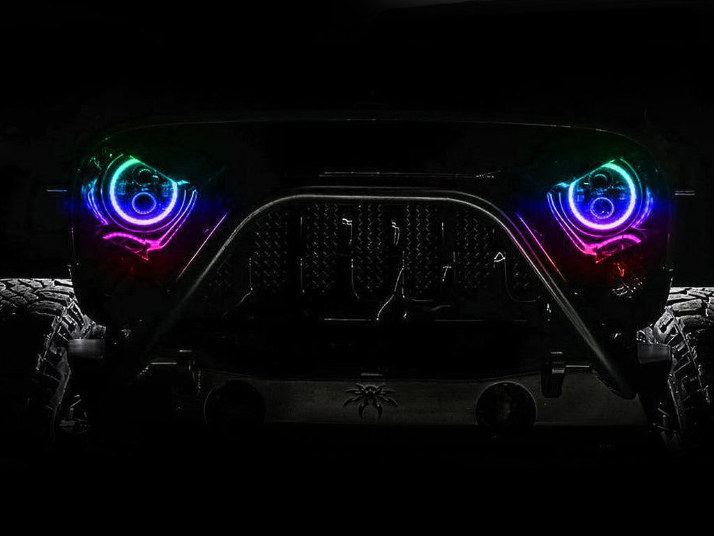 ORACLE 7" HIGH POWERED LED HEADLIGHTS (PAIR) - BLACK BEZEL for 07-18 Jeep Wrangler JK & JK Unlimited