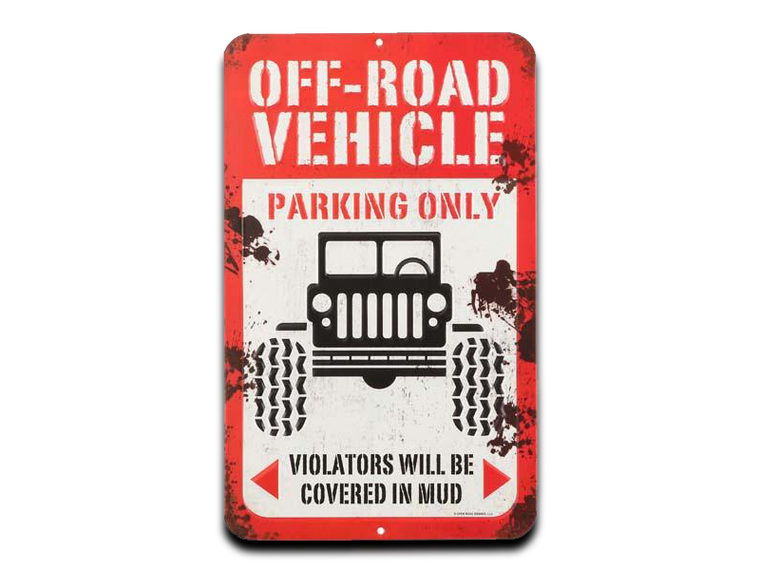 OFF ROAD VEHICLE EMBOSSED TIN SIGN, Size: 8