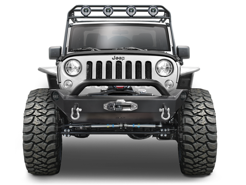 OR-FAB Front Mid Width Bumper with Center Winch Mount and Center Hoop for 07-18 Jeep Wrangler JK & JK Unlimited
