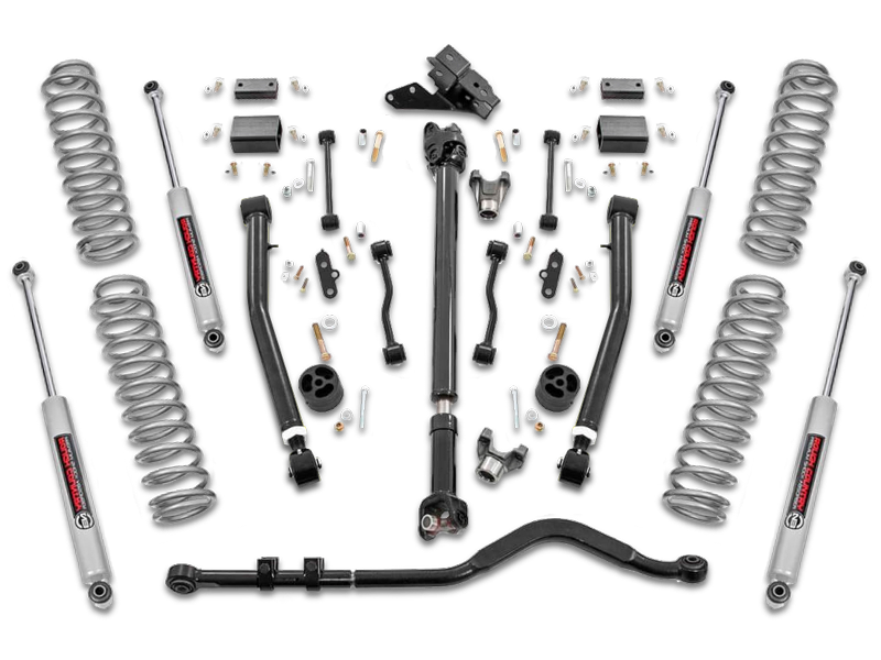 ROUGH COUNTRY 3.5in Jeep Suspension Lift Kit w/ Stage 2 Coils & Adj. Control Arms, 2-Door Only for 18-up Jeep Wrangler JL (Rubicon)
