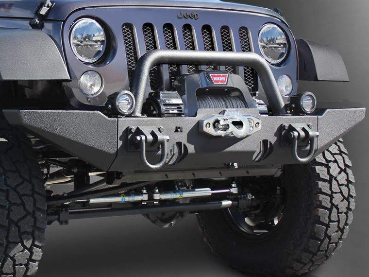 RUGGED RIDGE XHD Bumper with Standard Bumper Ends with Overrider & Winch Mount for 07-18 Jeep Wrangler JK & JK Unlimited & JK & JK Unlimited Unlimited