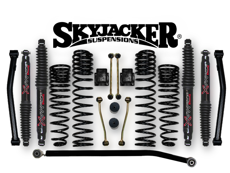 SKYJACKER 3.5" Dual Rate Long Travel Lift Kit with Black MAX Shocks (Non-Rubicon Only) for 2020 Wrangler JT Gladiator