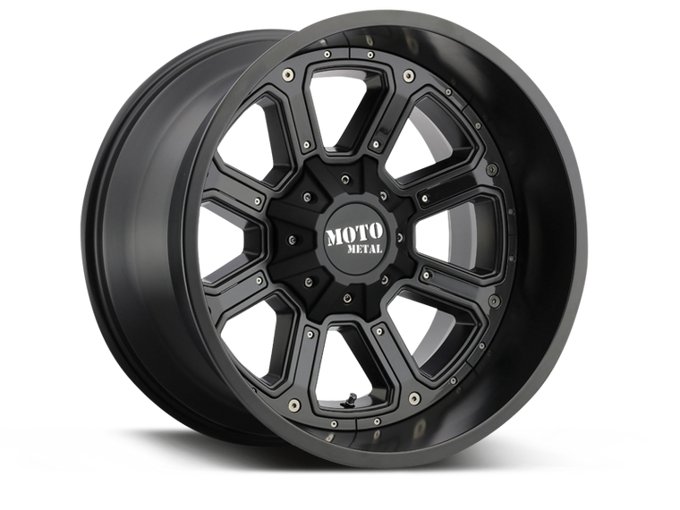 MOTO METAL 984 “SHIFT” Wheel in Satin Black, Gloss Black Inserts for 07-18 Jeep Wrangler JK & 18-up Jeep Wrangler JL
