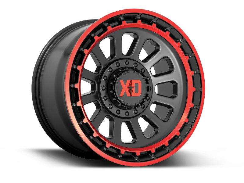 XD Wheel "OMEGA" XD856 in Satin Black w/ Red Tint for 07-18 Jeep Wrangler JK & 18up Jeep Wrangler JL
